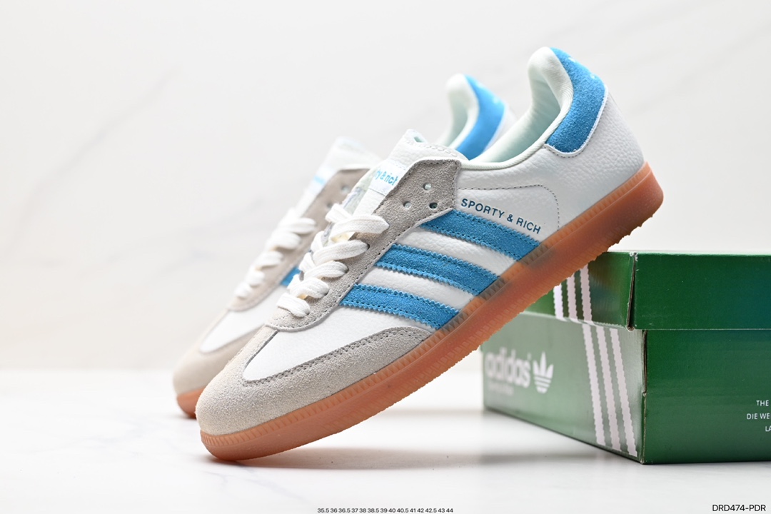 Adidas Originals Samba Vegan OG ”SPD” Samba Dance Shoes ”Silver Mist Princess Lace Caramel Sole” IG1024