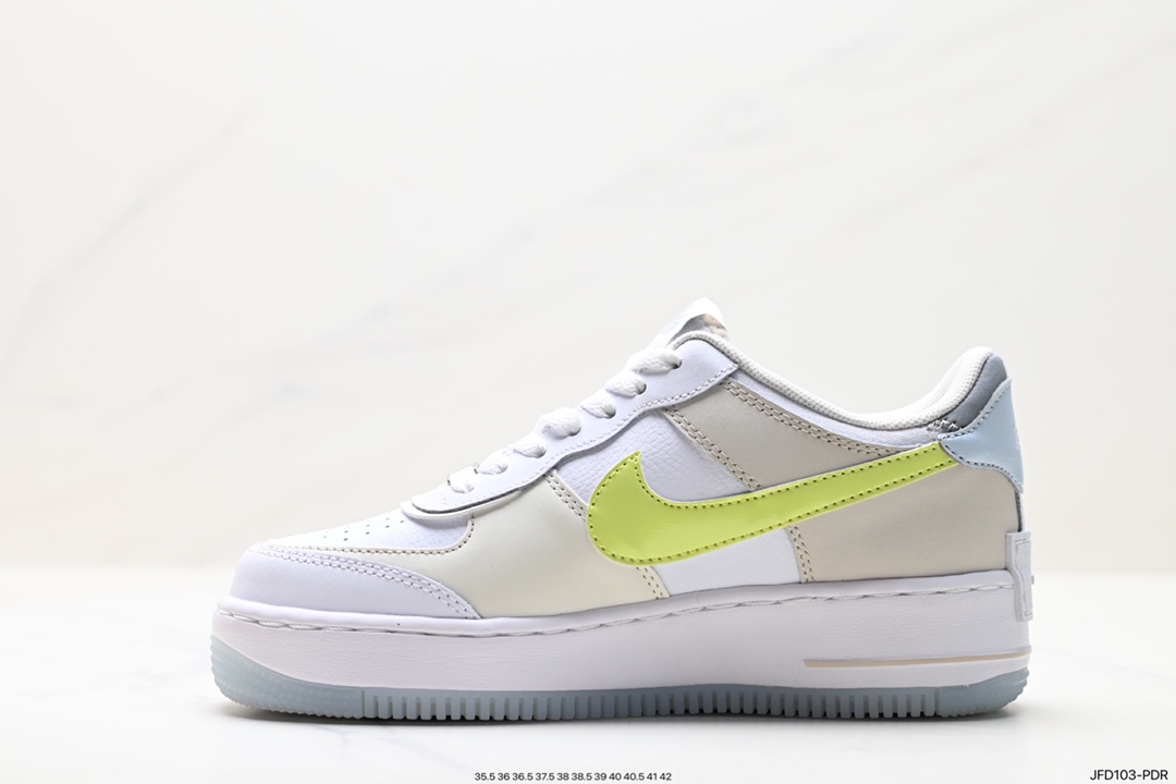 Nike WMNS Air Force 1 Shadow Macaron Military Air Force 1 Lightweight Incremental High and Low Top Sneakers CI0919-100