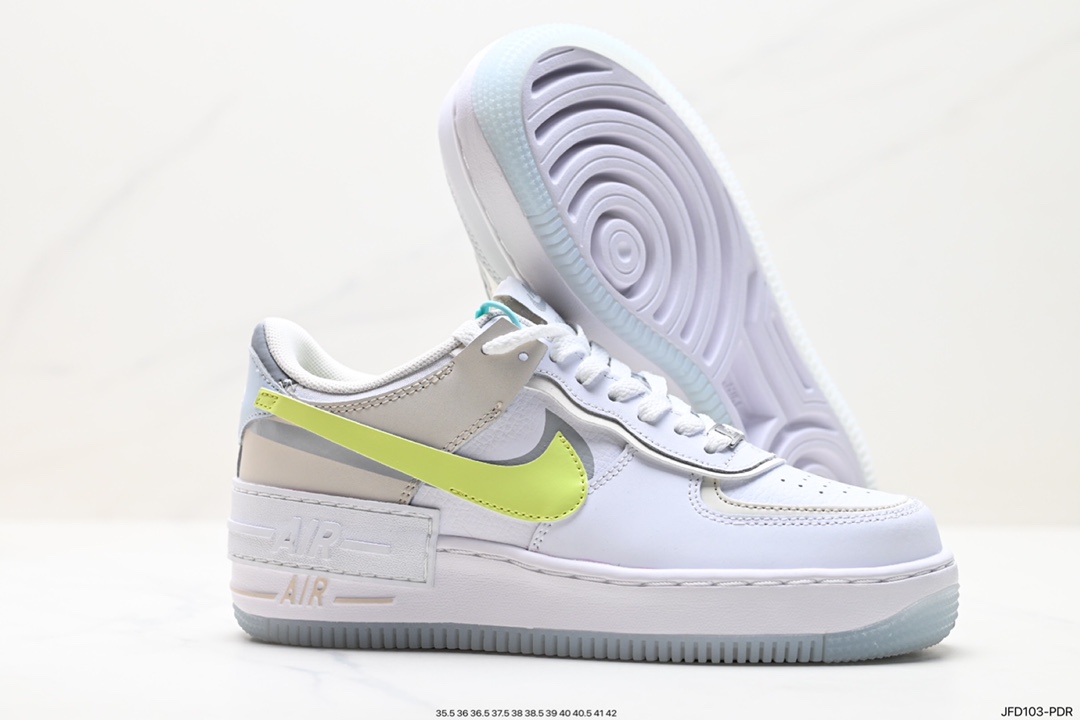 Nike WMNS Air Force 1 Shadow Macaron Military Air Force 1 Lightweight Incremental High and Low Top Sneakers CI0919-100