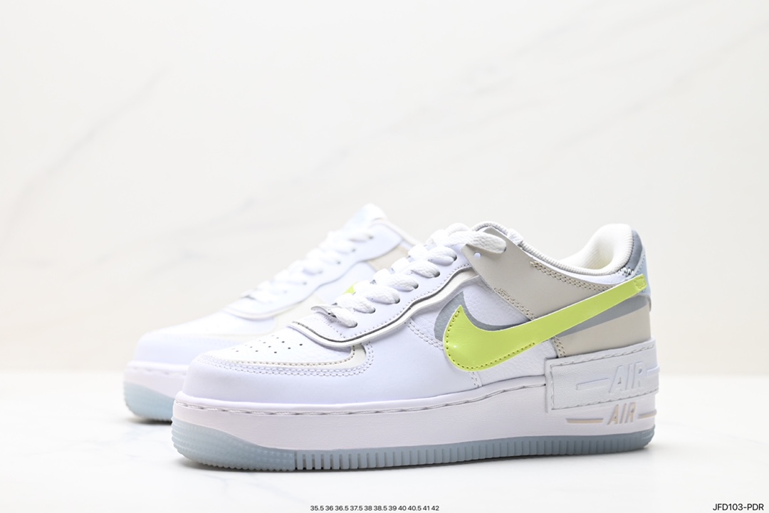 Nike WMNS Air Force 1 Shadow Macaron Military Air Force 1 Lightweight Incremental High and Low Top Sneakers CI0919-100