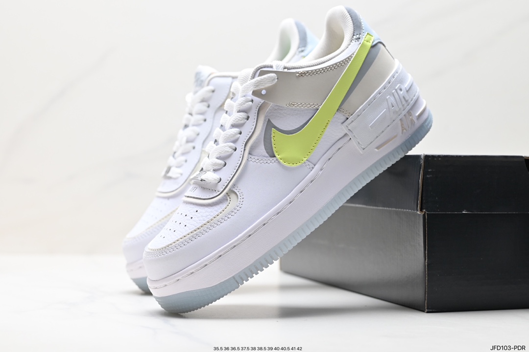 Nike WMNS Air Force 1 Shadow Macaron Military Air Force 1 Lightweight Incremental High and Low Top Sneakers CI0919-100