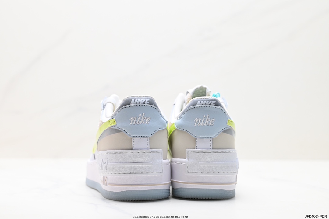 Nike WMNS Air Force 1 Shadow Macaron Military Air Force 1 Lightweight Incremental High and Low Top Sneakers CI0919-100