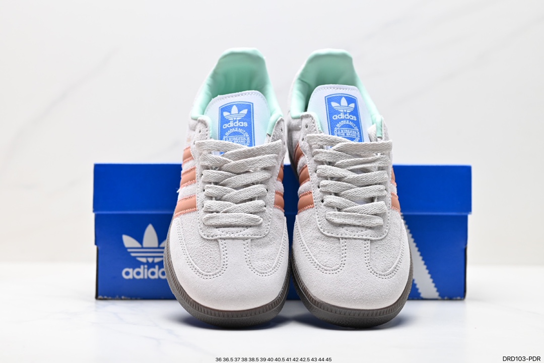 Adidas Originals Samba Vegan OG ”SPD” Samba Dance Sneakers ”Silver Mist Princess Lace Caramel Sole” ID2047