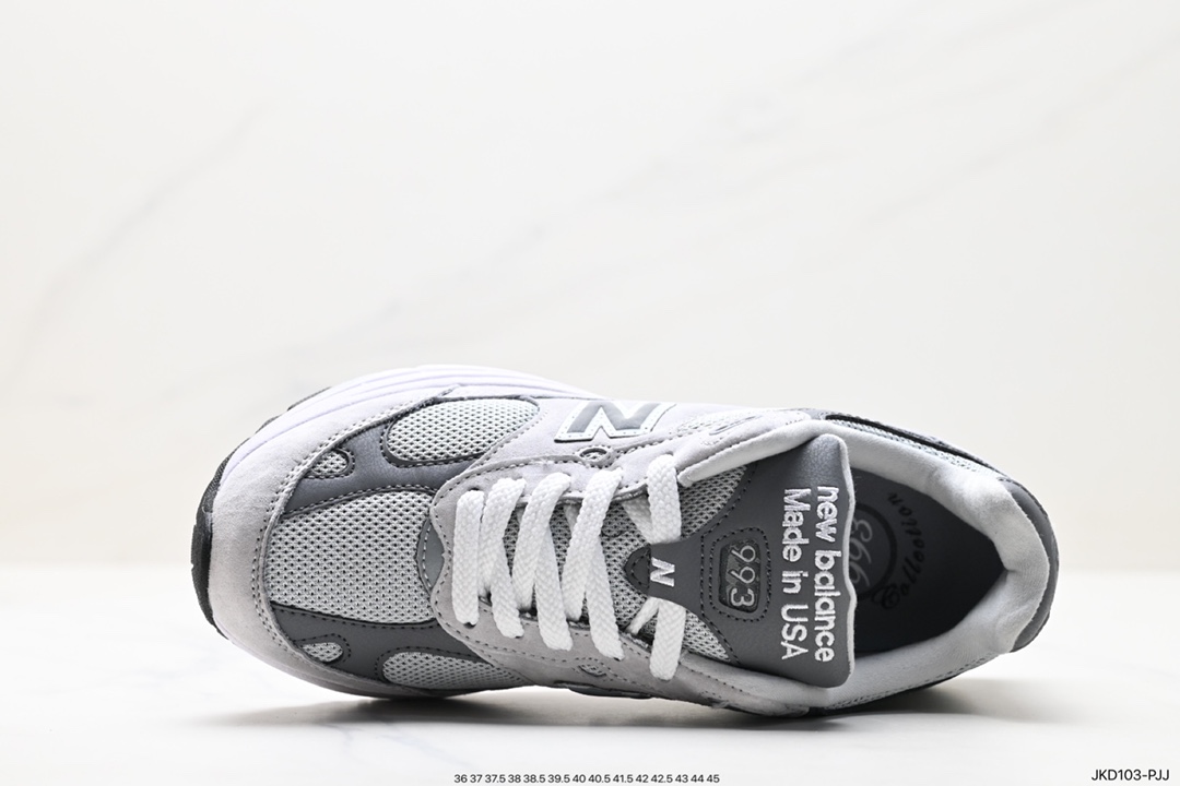 New Balance Made in USA MR993 series American-made classic retro casual sports all-match dad running shoes ”Joint Milky White Rock Gray” MR993GL