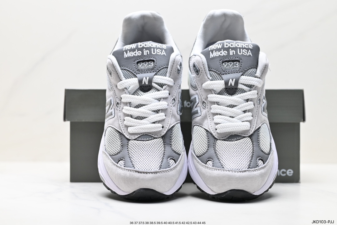 New Balance Made in USA MR993 series American-made classic retro casual sports all-match dad running shoes ”Joint Milky White Rock Gray” MR993GL