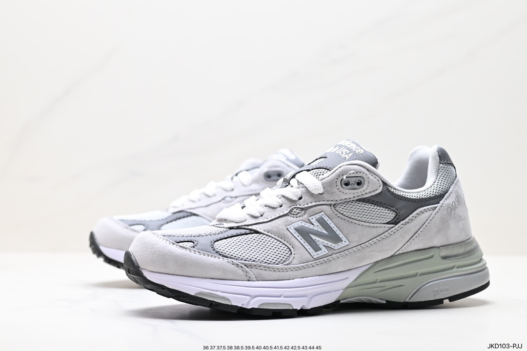 New Balance Made in USA MR993 series American-made classic retro casual sports all-match dad running shoes ”Joint Milky White Rock Gray” MR993GL