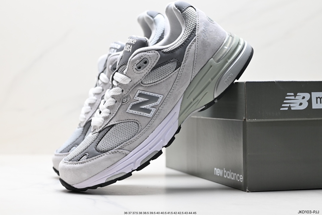 New Balance Made in USA MR993 series American-made classic retro casual sports all-match dad running shoes ”Joint Milky White Rock Gray” MR993GL