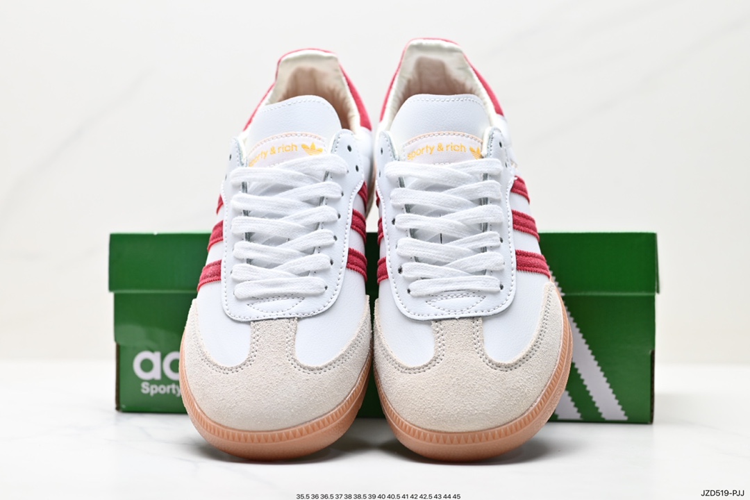 Adidas Originals Samba Vegan OG ”SPD” Samba Dance Shoes ”Silver Mist Princess Lace Caramel Sole” IF5560