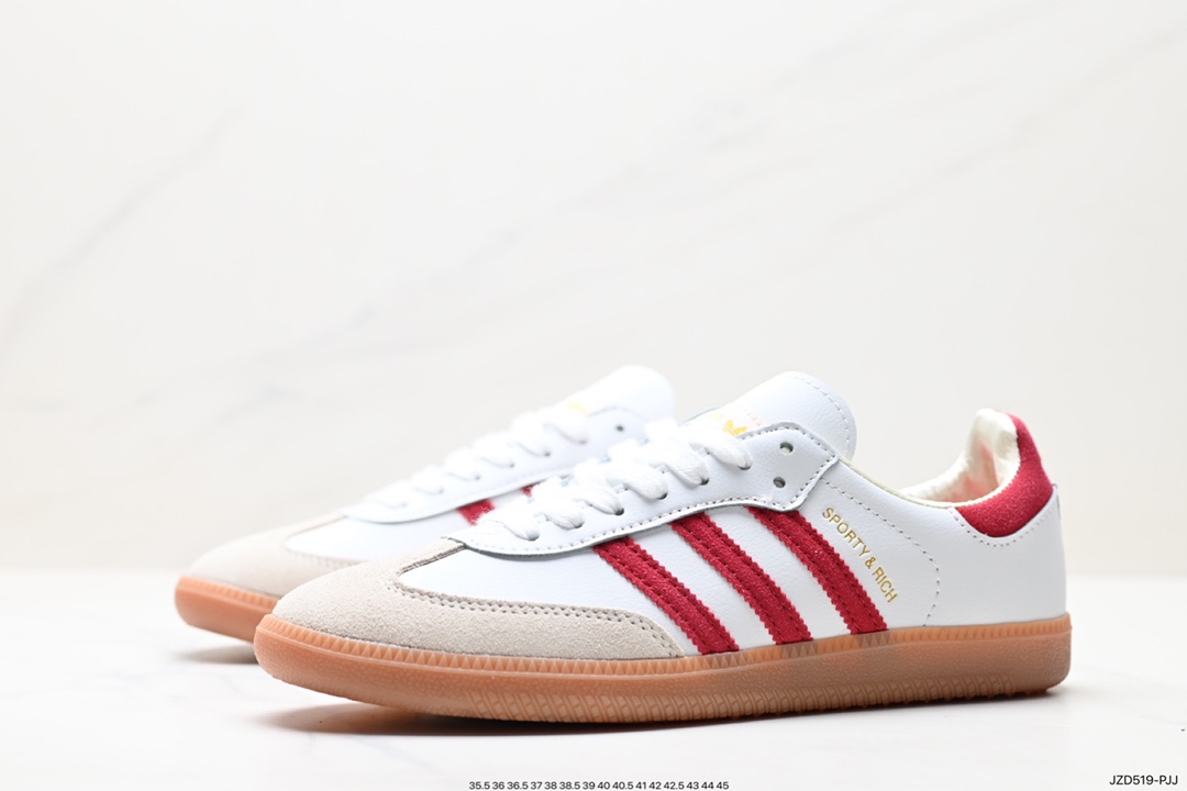 Adidas Originals Samba Vegan OG ”SPD” Samba Dance Shoes ”Silver Mist Princess Lace Caramel Sole” IF5560