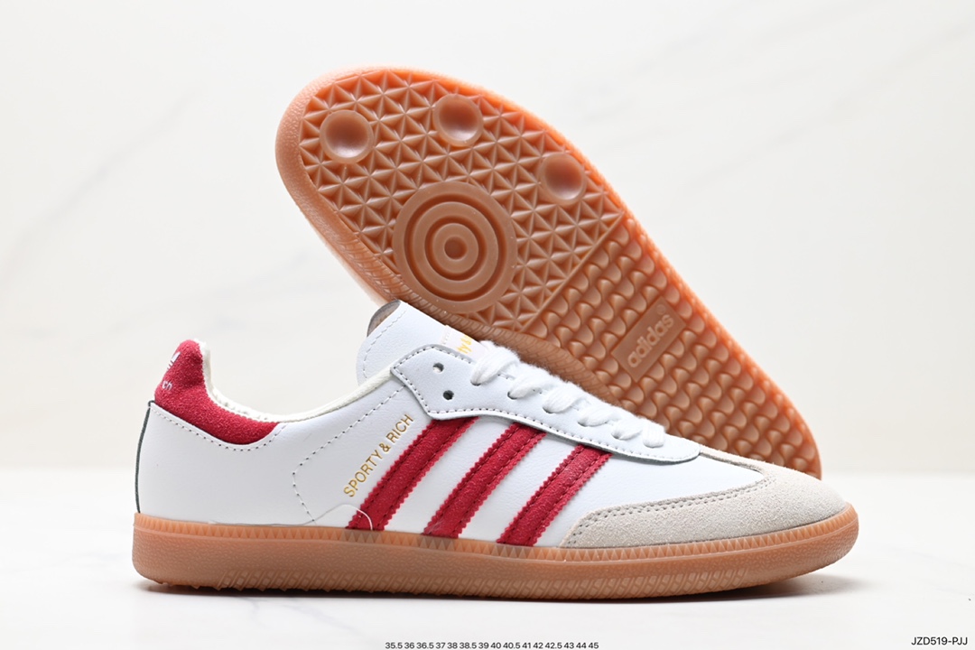 Adidas Originals Samba Vegan OG ”SPD” Samba Dance Shoes ”Silver Mist Princess Lace Caramel Sole” IF5560