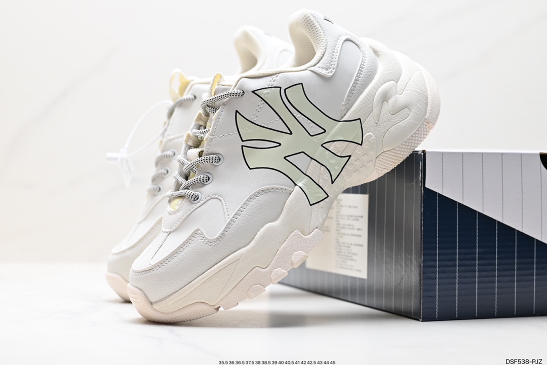 Korea SS19 limited release NY American Yankees limited x MLB Big Ball Chunky A Running thick-soled jogging shoes 32SHCH011