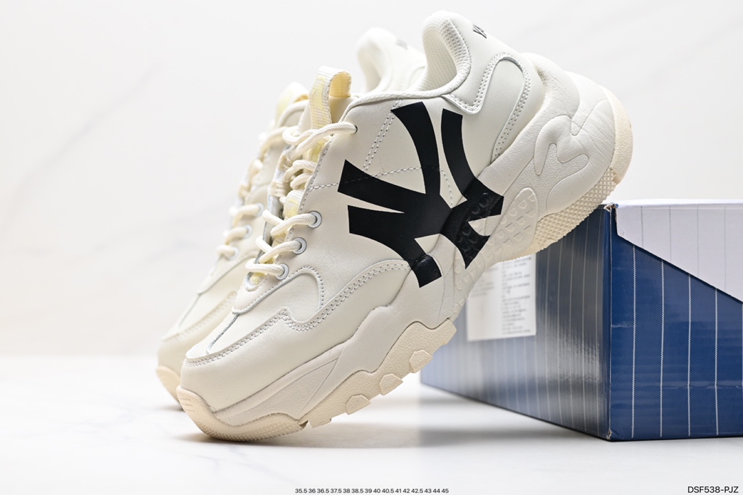 Korea SS19 limited release NY American Yankees limited x MLB Big Ball Chunky A Running thick-soled jogging shoes 32SHCH011