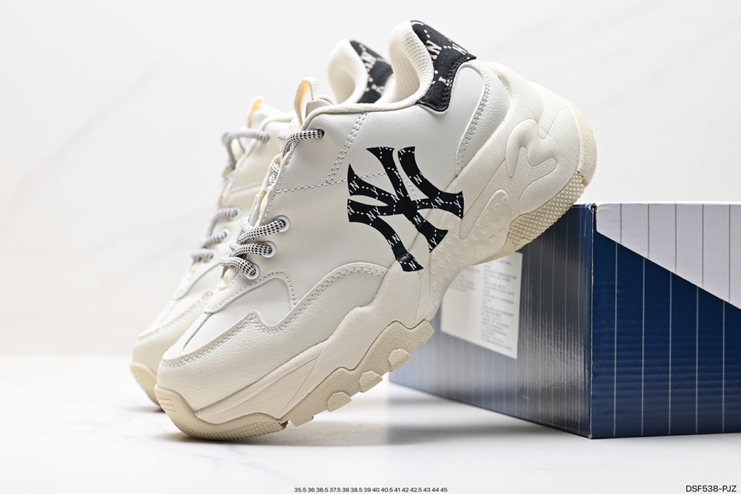 Korea SS19 limited release NY American Yankees limited x MLB Big Ball Chunky A Running thick-soled jogging shoes 32SHCH011