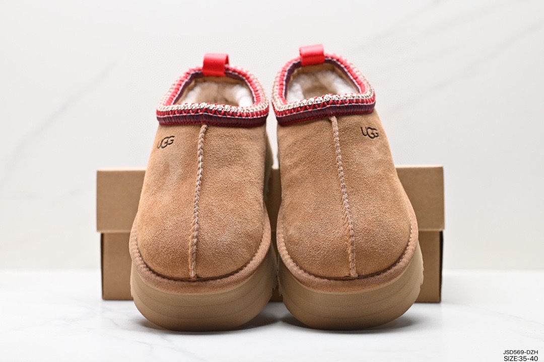 Original UGG 2553 ethnic style half-slip autumn and winter sheepskin fur integrated snow boots