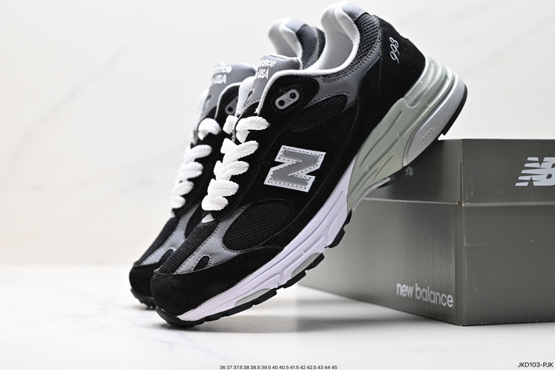 New Balance Made in USA MR993 series American-made classic retro casual sports all-match dad running shoes ”Joint Milky White Rock Gray” WR993BK