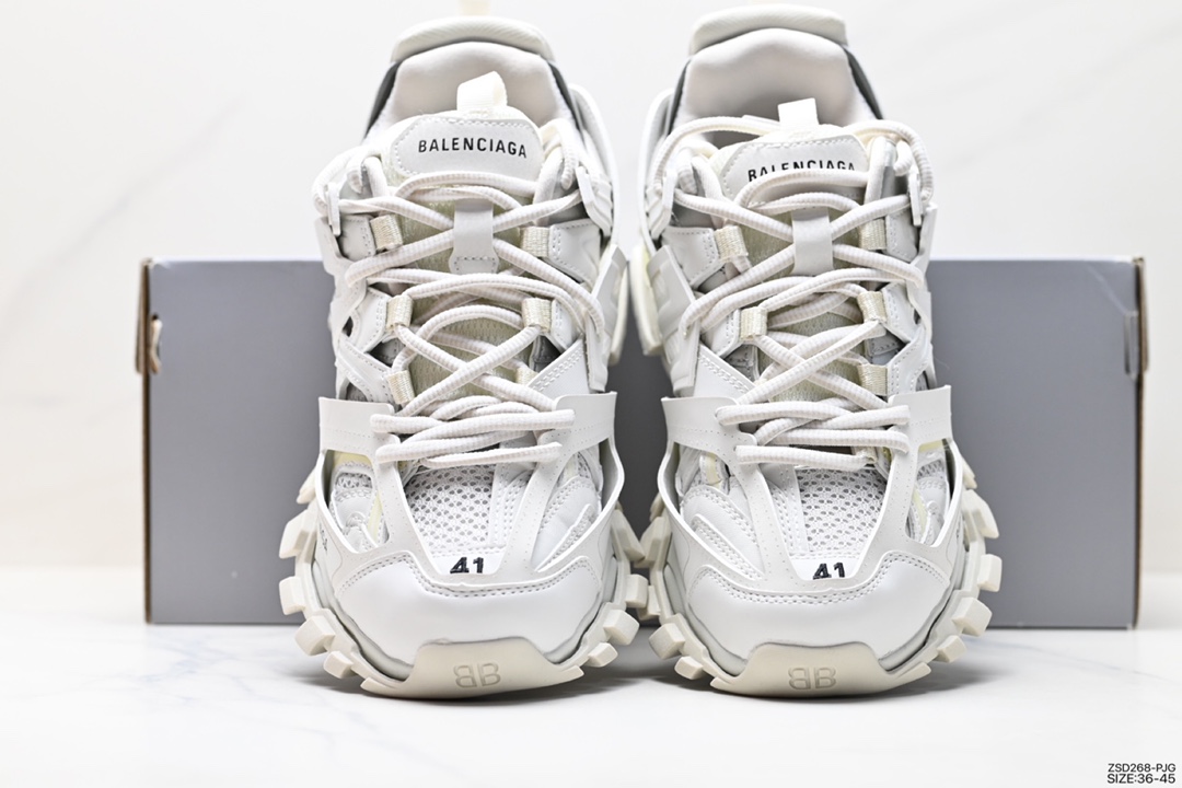 320 巴黎世家BALENCIAGA Track Trainers 3.0代复古野跑姥爹潮流百搭慢跑鞋“米白巧克力棕”