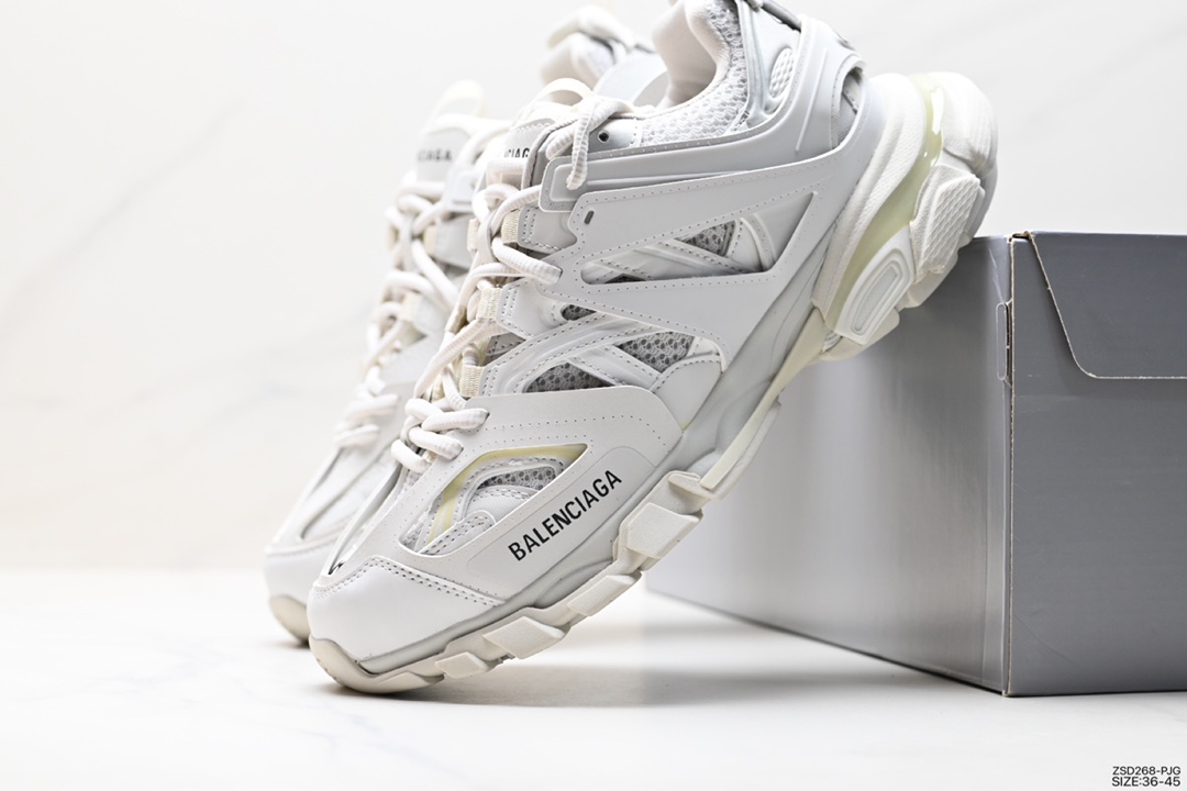 320 巴黎世家BALENCIAGA Track Trainers 3.0代复古野跑姥爹潮流百搭慢跑鞋“米白巧克力棕”