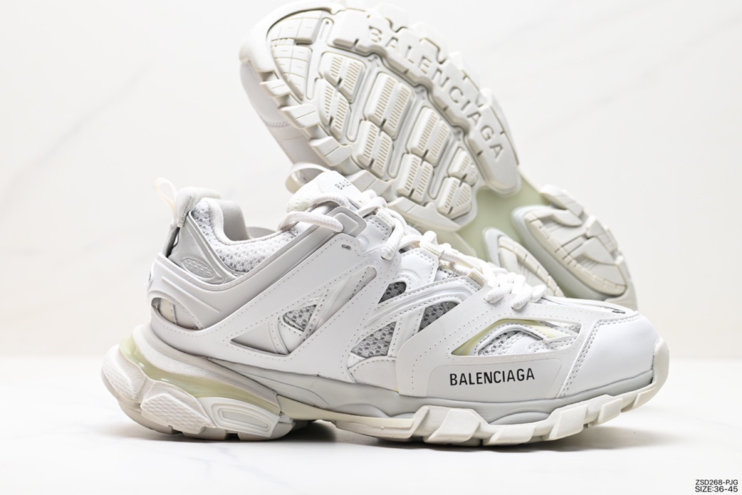 320 巴黎世家BALENCIAGA Track Trainers 3.0代复古野跑姥爹潮流百搭慢跑鞋“米白巧克力棕”