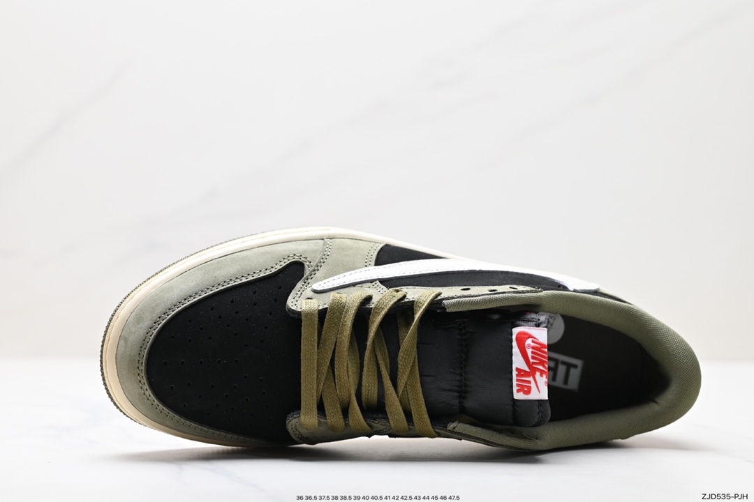 240 fragment design x Travis Scott x Nike Air Jordan 1 Low OG SP”Black/Green Toe“AJ1乔丹篮球鞋 DM7688-002