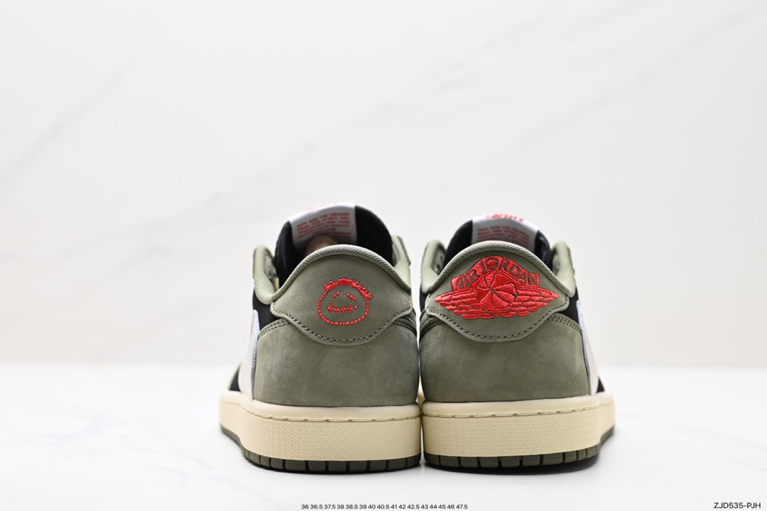 240 fragment design x Travis Scott x Nike Air Jordan 1 Low OG SP”Black/Green Toe“AJ1乔丹篮球鞋 DM7688-002