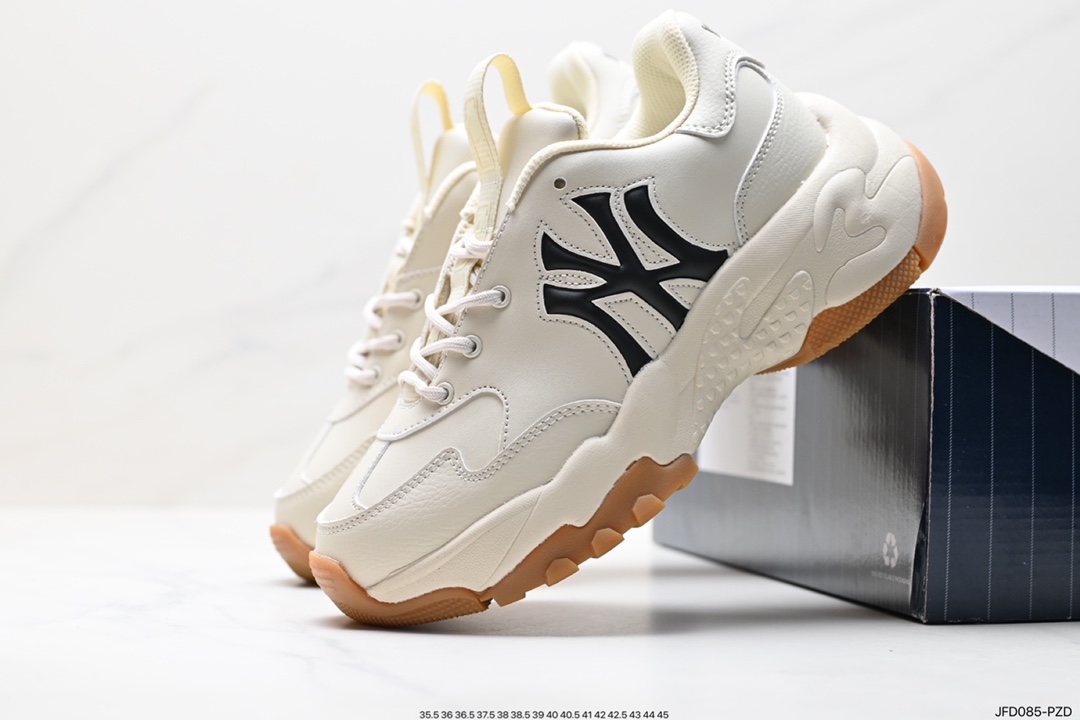 Korea Limited Release NY Yankees Limited x MLB Big Ball Chunky Mesh Thick-soled Running Shoes 3ASHBCW3N (GP007)