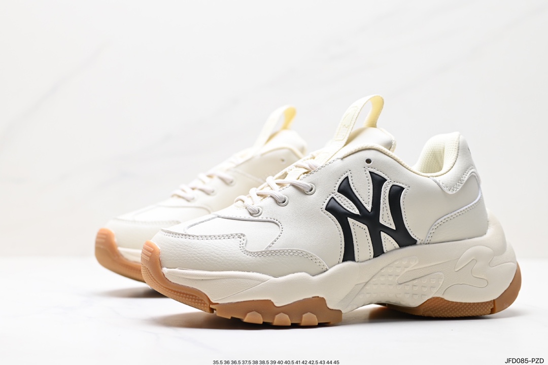 Korea Limited Release NY Yankees Limited x MLB Big Ball Chunky Mesh Thick-soled Running Shoes 3ASHBCW3N (GP007)