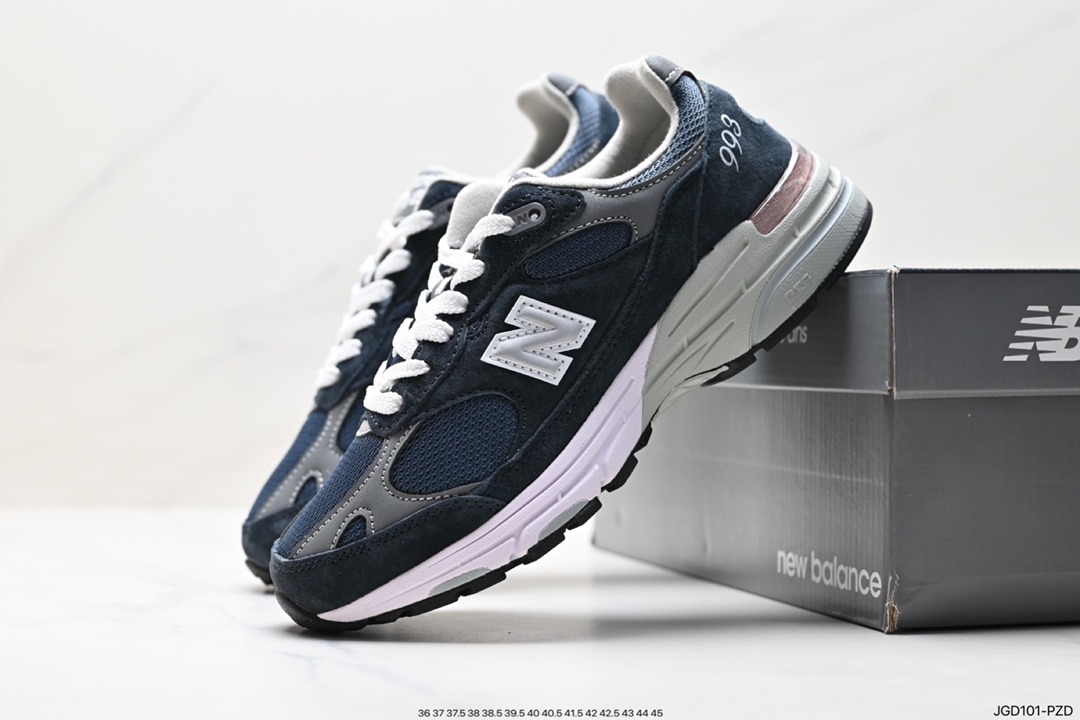 New Balance Made in USA MR993 series American-made classic retro casual sports all-match dad running shoes ”Joint Milky White Rock Gray” WR993NVc