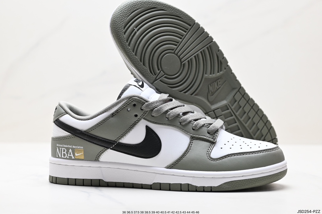 200 耐克Nike SB Dunk Low橄榄绿黑白绿SB Dunk低帮NBA滑板板鞋 FZ4824-001