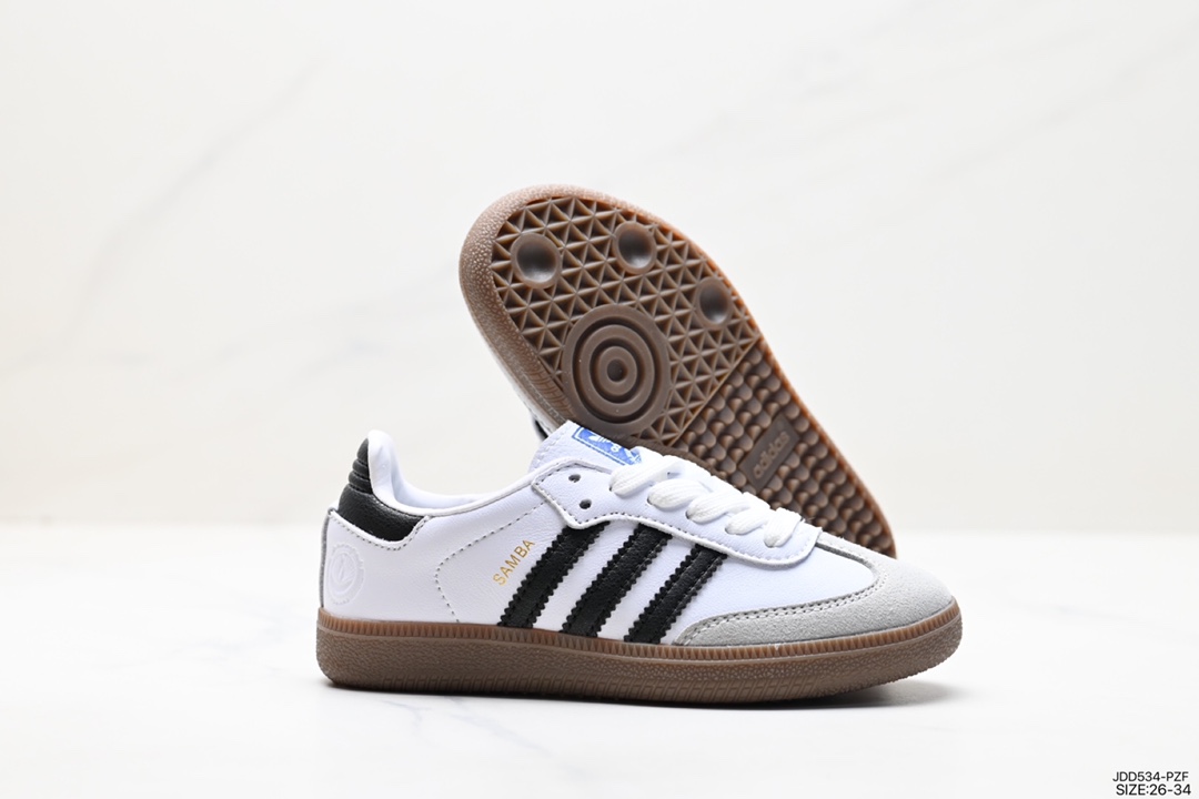 Children's shoes clover Adidas Originals Samba Vegan OG samba dance shoes B75807