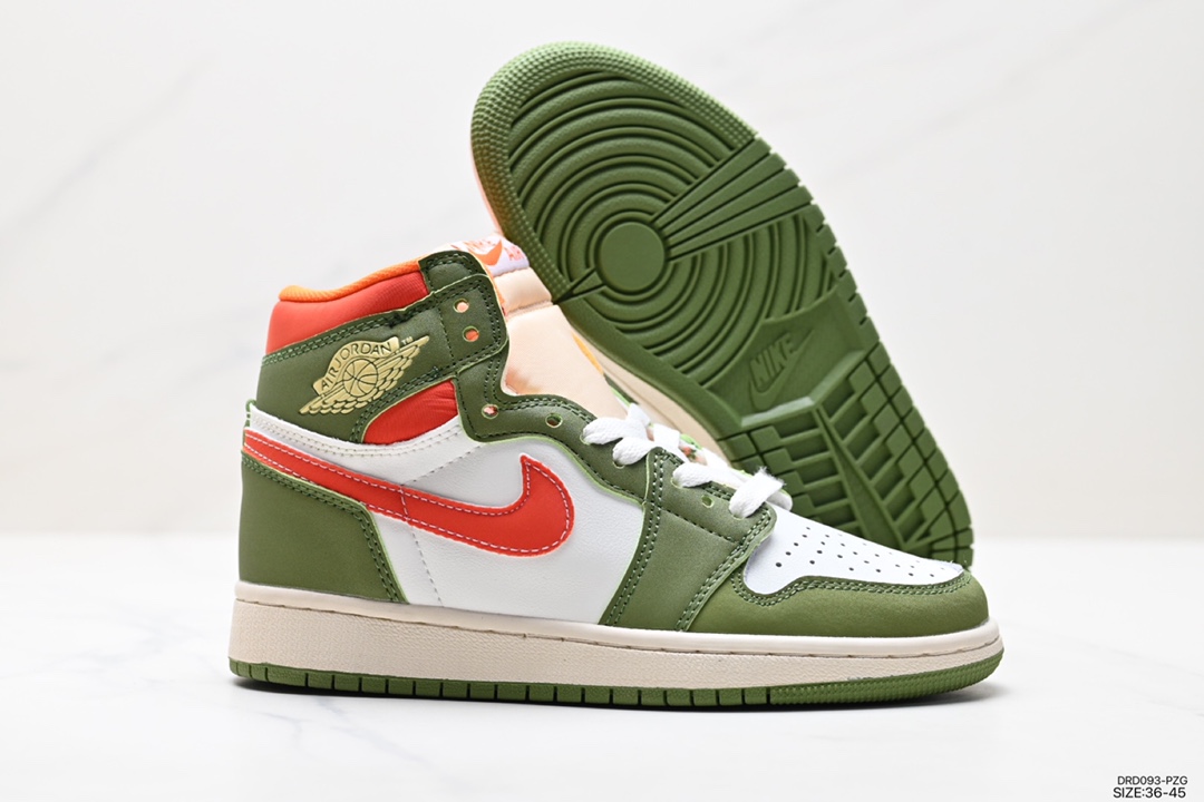 Nike Air Jordan 1 Mid ”Green Yellow” AJ1 Jordan 1 basketball shoes