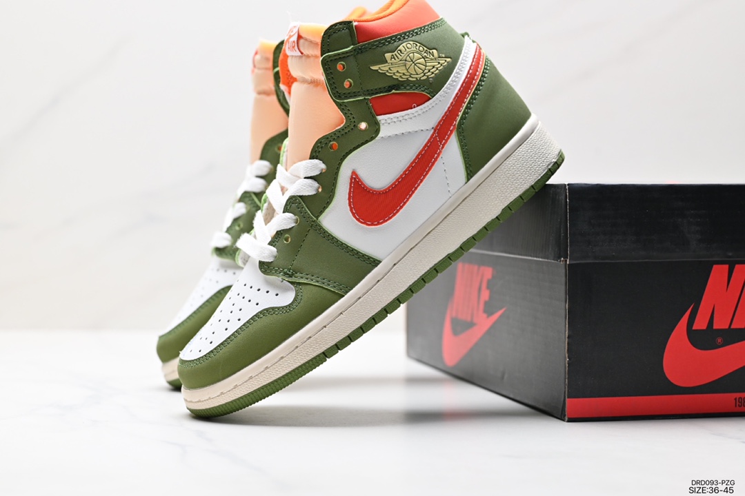 Nike Air Jordan 1 Mid ”Green Yellow” AJ1 Jordan 1 basketball shoes