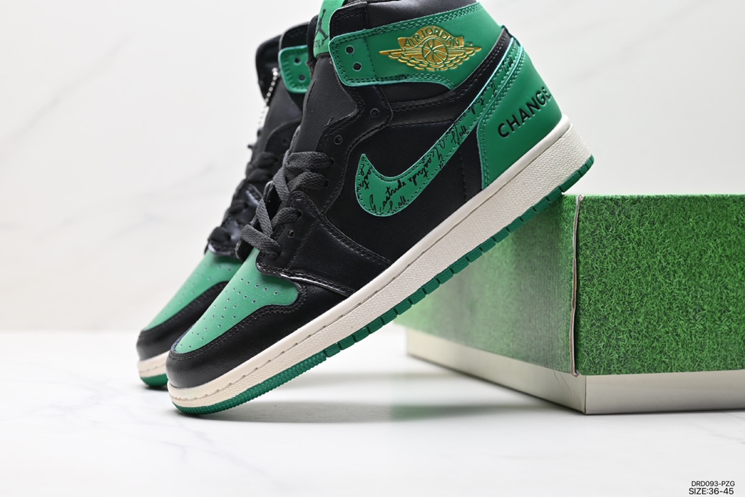 Nike Air Jordan 1 Mid ”Green Yellow” AJ1 Jordan 1 basketball shoes