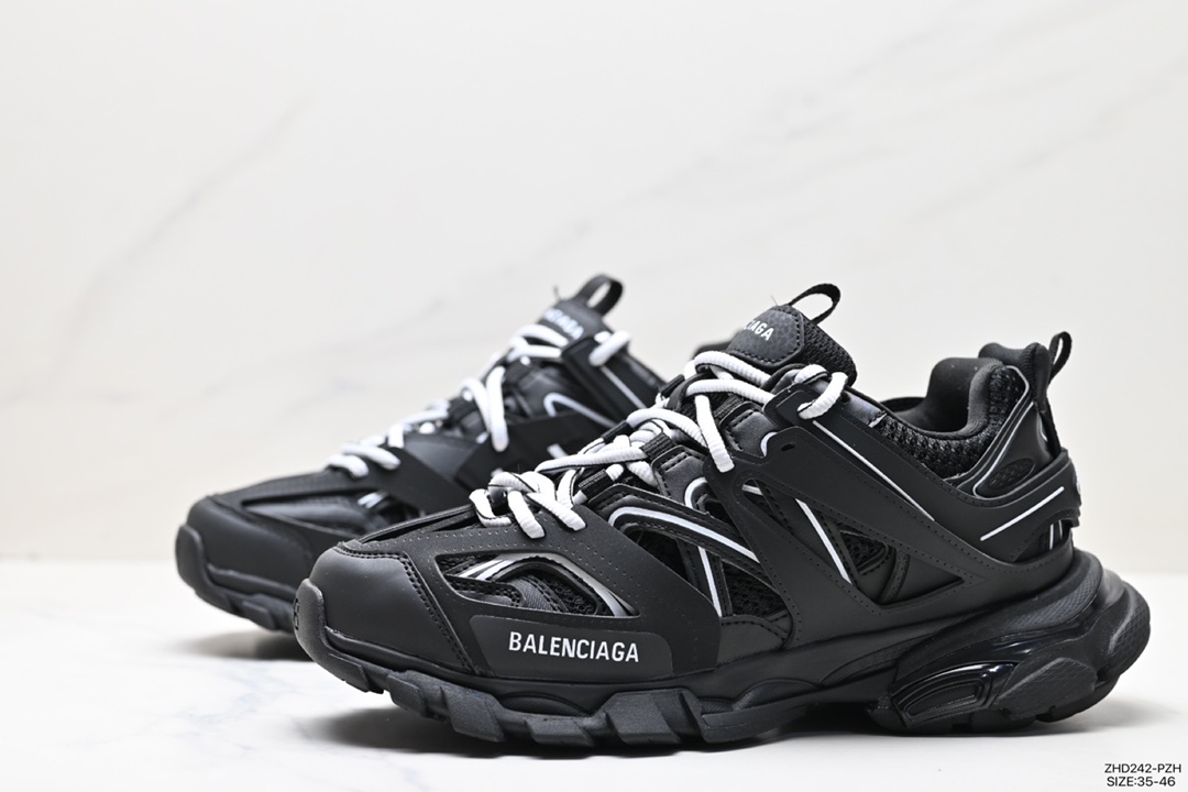 300 巴黎世家BALENCIAGA Track Trainers 3.0代复古野跑姥爹潮流百搭慢跑鞋“米白巧克力棕”