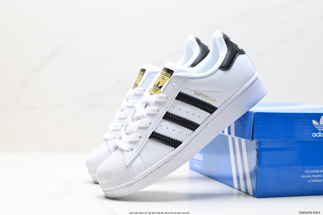 100 阿迪达斯Adidas三叶草 Originals Superstar”Sail/Green/Lace“贝壳头板鞋 B27140