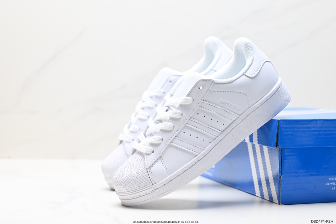 100 阿迪达斯Adidas三叶草 Originals Superstar”Sail/Green/Lace“贝壳头板鞋 B27140