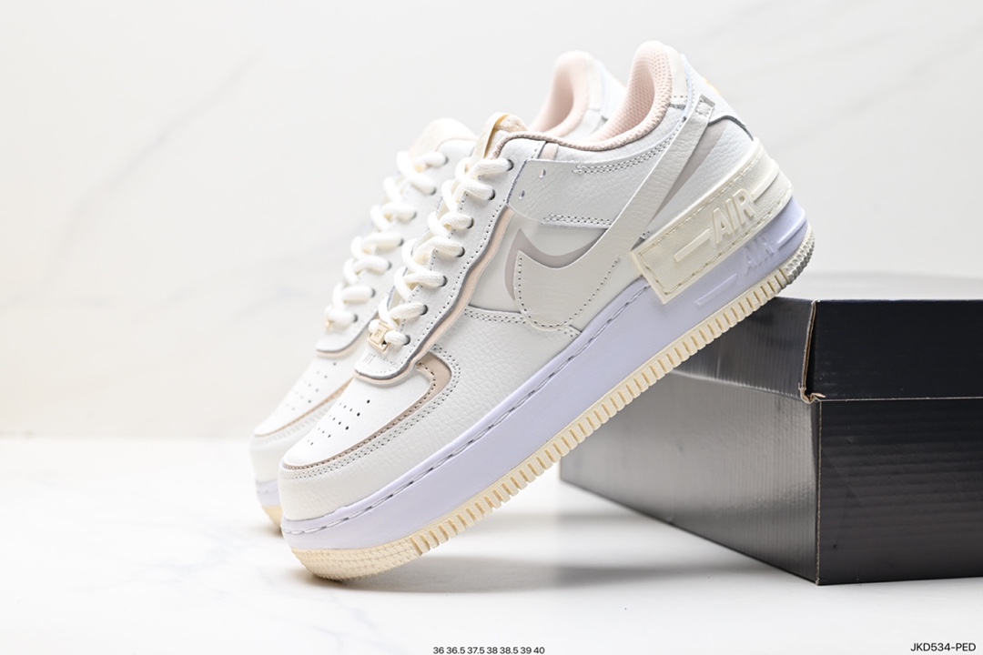 Nike WMNS Air Force 1 Shadow Macaron Military Air Force 1 Lightweight Incremental High and Low Top Sneakers FQ6871-111