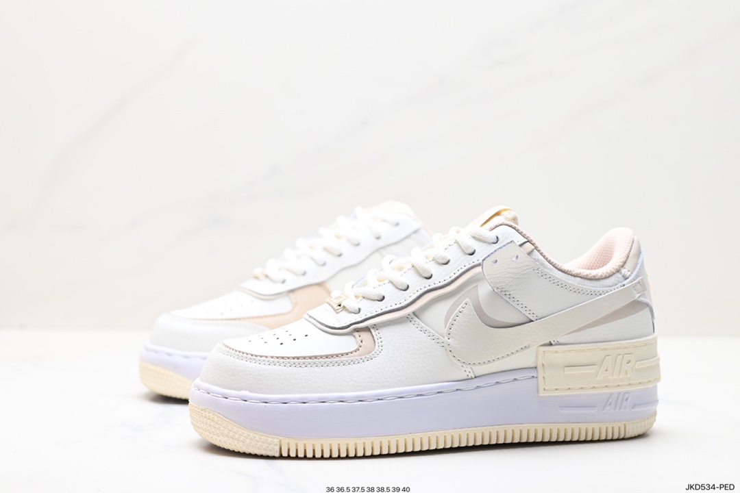 Nike WMNS Air Force 1 Shadow Macaron Military Air Force 1 Lightweight Incremental High and Low Top Sneakers FQ6871-111