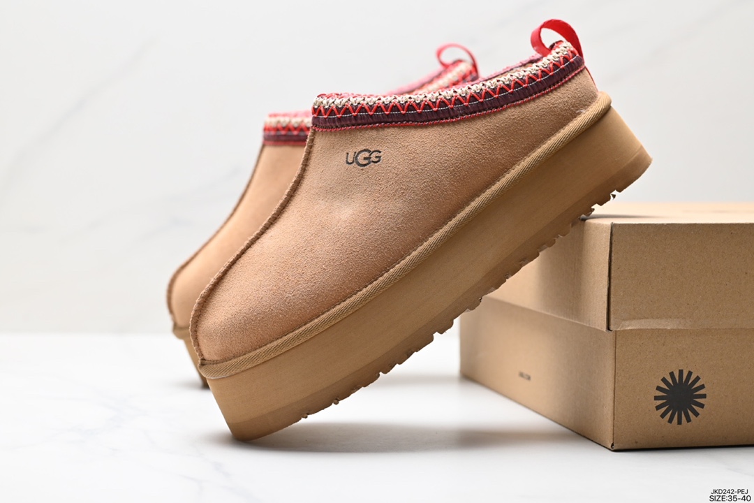 Original UGG 2553 ethnic style half-slip autumn and winter sheepskin fur integrated snow boots