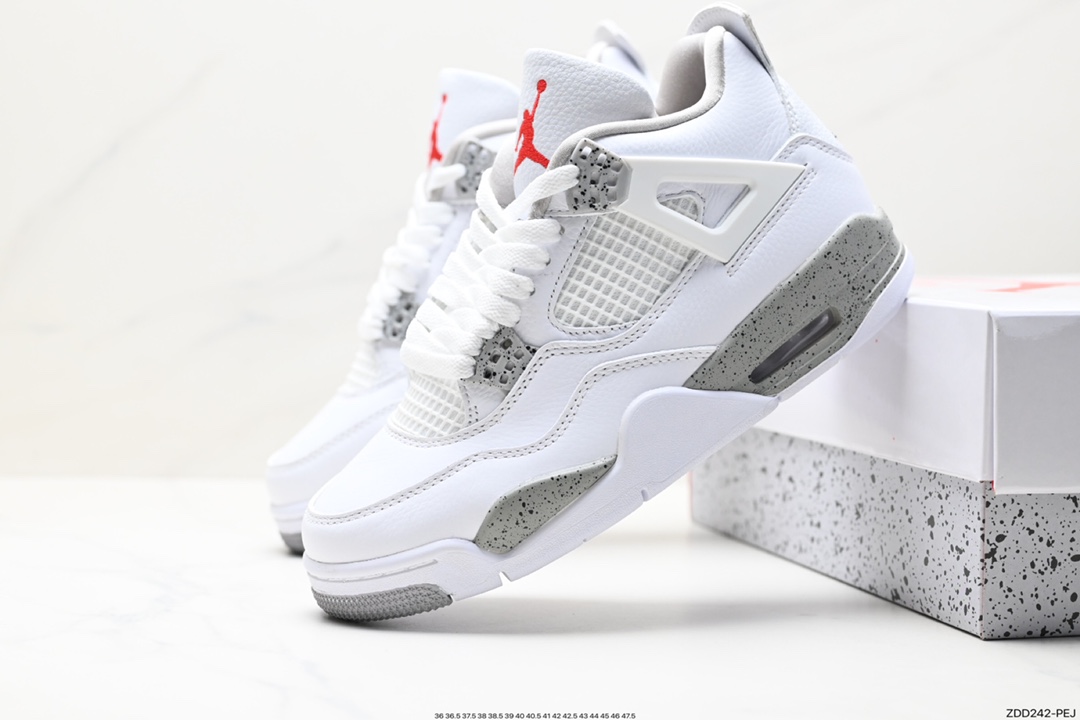 Nike Wmns Air Jordan 4 Retro GS ”Linen” Michael Jordan AJ4 mid-top retro casual sports culture basketball shoes ”White Khaki”