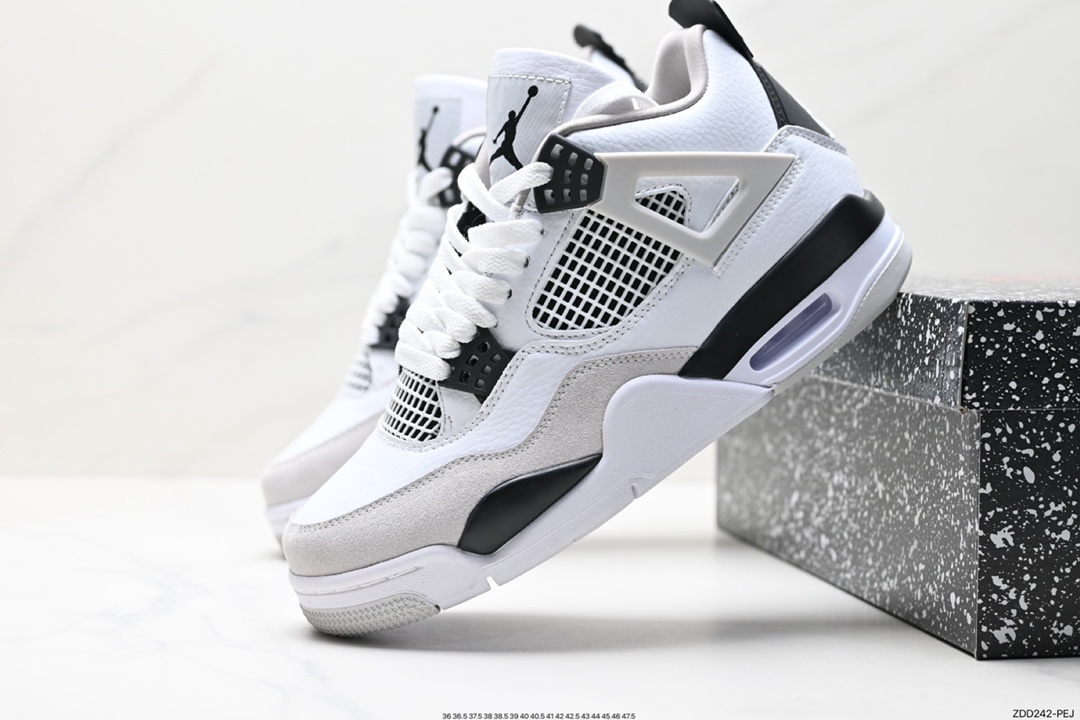 Nike Wmns Air Jordan 4 Retro GS ”Linen” Michael Jordan AJ4 mid-top retro casual sports culture basketball shoes ”White Khaki”