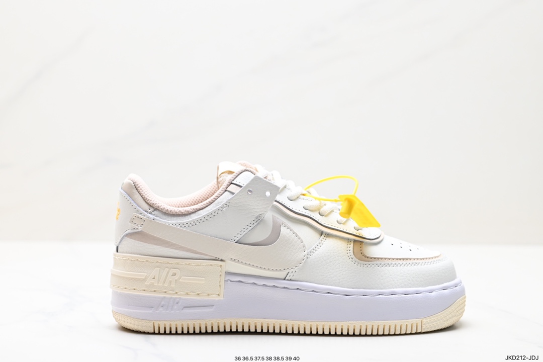 160 Nike WMNS Air Force 1 Shadow 马卡龙军空一号轻增量高低帮搭百板鞋 FQ6871-111