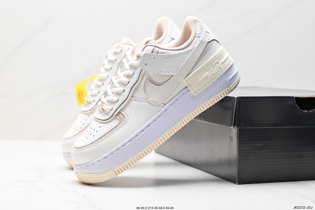 160 Nike WMNS Air Force 1 Shadow 马卡龙军空一号轻增量高低帮搭百板鞋 FQ6871-111