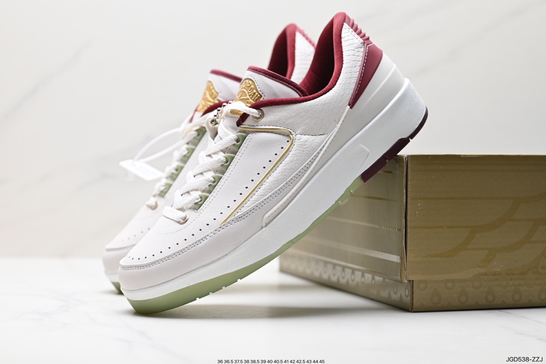 180 shelflife x Jordan Air Jordan 2 retro low潮流 轻便 低帮 复古篮球鞋 FJ3468-100