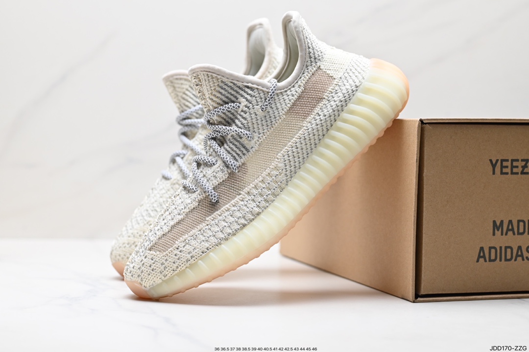 120 真爆Adidas 椰子350 yeezy 350 V2 镂空蚕丝半透明呼吸网纱材质 HQ4540