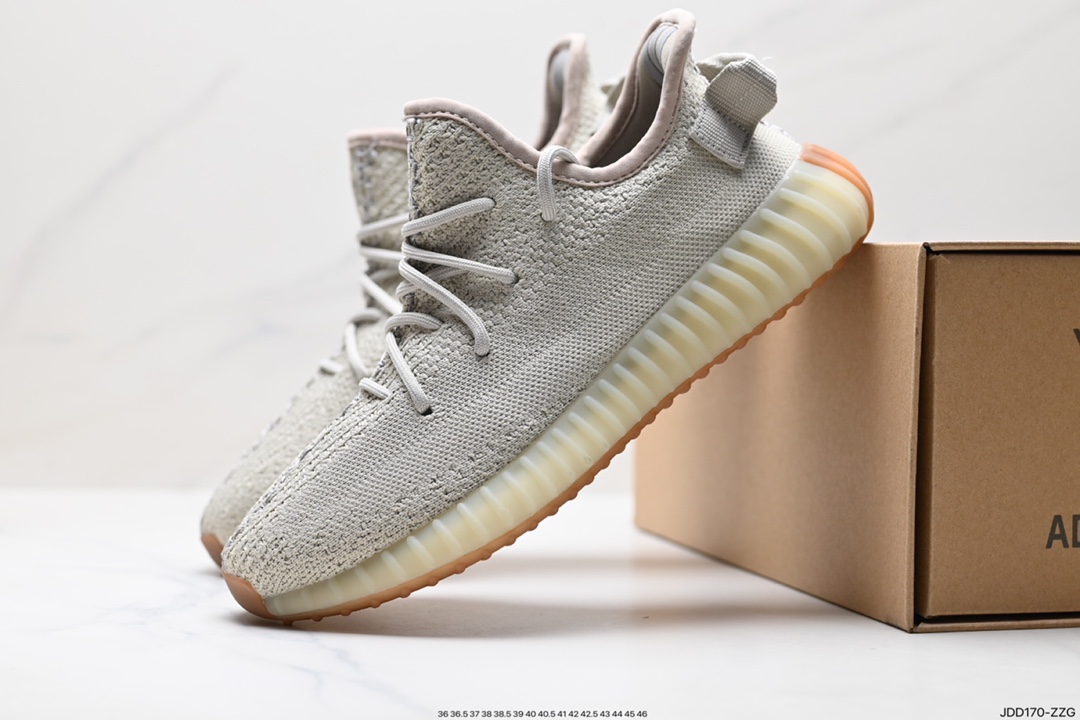 120 真爆Adidas 椰子350 yeezy 350 V2 镂空蚕丝半透明呼吸网纱材质 HQ4540