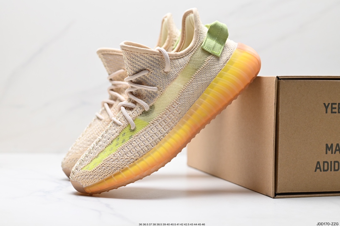 120 真爆Adidas 椰子350 yeezy 350 V2 镂空蚕丝半透明呼吸网纱材质 HQ4540