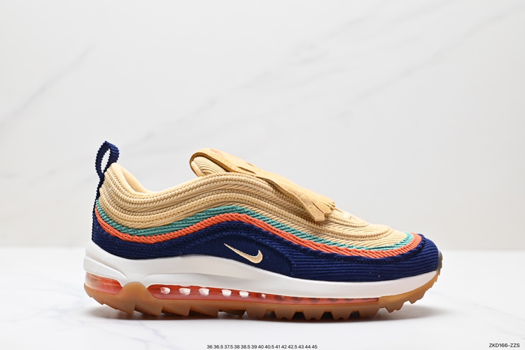 270 NK Air Max 97 美国公开赛 ’Wing it‘ 高尔夫细节 灯芯绒子弹全掌气垫复古运动鞋 CJ0563-400