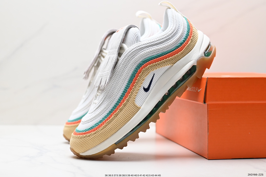 270 NK Air Max 97 美国公开赛 ’Wing it‘ 高尔夫细节 灯芯绒子弹全掌气垫复古运动鞋 CJ0563-400