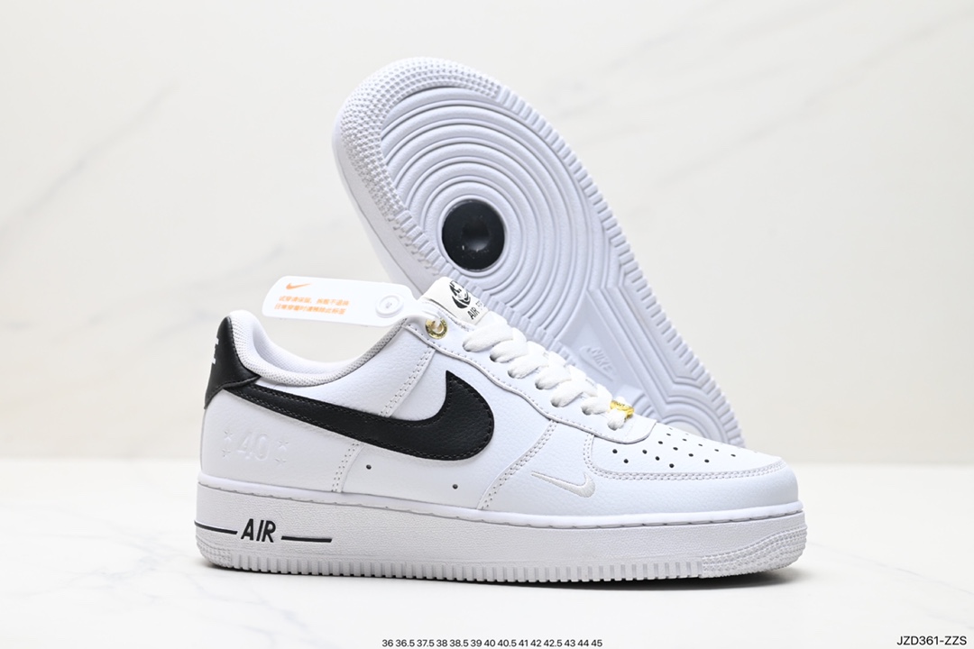 140 Nike Air Force 1 Low 40周年米白酒红 空军一号低帮运动休闲板鞋 DQ7582-100