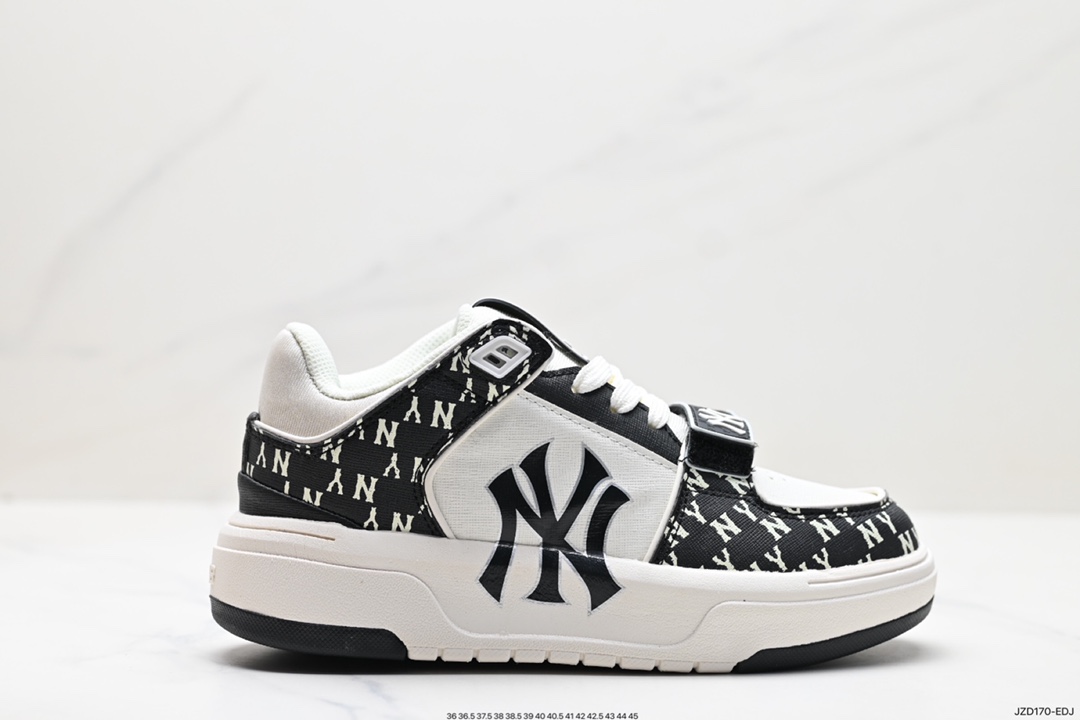 MLB Shoes Sneakers Black White Printing Low Tops